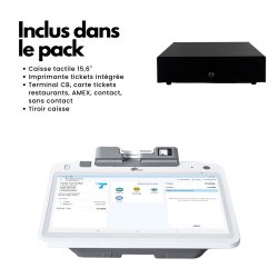 Caisse enregistreuse tactile compacte - avec terminal de paiement
