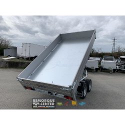 Remorque Benne Hydraulique SARIS - 306 x 170 cm - PTAC : 2700 kg - 2 Essieux - Freinée - Référence K1 306 170 2700 2