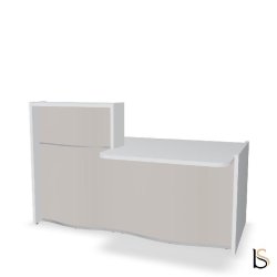 Banque d'accueil compacte WAVE avec plateau bas - MDD - 157, Droite, Beige mat