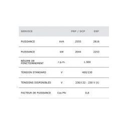 Groupe électrogène industriel GTW-2555 T5 - 50 Hz, triphasé, 2555 kVA - MITSUBISHI et MECC ALTE