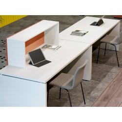 Banque d'accueil professionnel NEW PANO - design modulable avec accessoires personnalisables