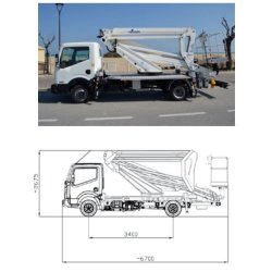 Camion nacelle B240PX - GSR - Hauteur de travail 23.6 m, déport 12.3 m, charge utile 250 kg