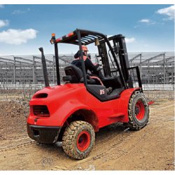 Chariot élévateur tout terrain diesel 3500 kg - roues motrices - compact et performant