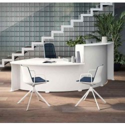 Réception-Glass - Banque d'accueil italienne haut de gamme avec modules PMR et finitions personnalisables