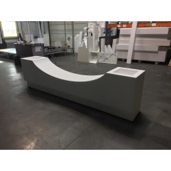 Jardinière avec assise en résine Ultra® - sur mesure, résistante aux UV et aux chocs, intérieur/extérieur