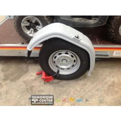 Plateau abaissable MECANOREM RPMS B100 1501F - pompe électrique - 1 essieu - PTAC 1500 Kg - 305 x 170 cm