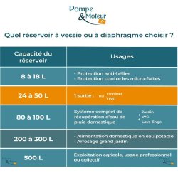 Kit Complet Ballon Surpresseur à Diaphragme Pwb 24l Horizontal