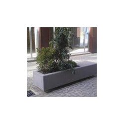 Jardinière Gandhi en béton blanc et gris avec ciment de tampon vert -35% CO2 - Marbre ou carrière concassée - Livraison sur devis