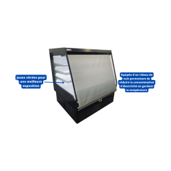 Vitrine réfrigérée semi-verticale 3 niveaux MILANO PLUS - EORI-SV-1330 et EORI-SV-1955 - 3 + base - LED - -1°C à +7°C - EUROVITRINE