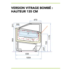 Vitrine réfrigérée service arrière idéale pour la présentation de vos délices glacés - MYRTE