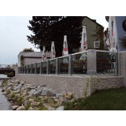 Dispositif anti-inondation démontable Flo-Glass - verre de sécurité feuilleté - protection jusqu'à 1,3 m