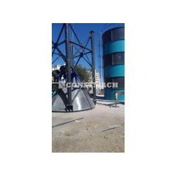 Silo à ciment boulonné - CS-200 - Constmach - 200 tonnes avec plate-forme de maintenance entre les pieds