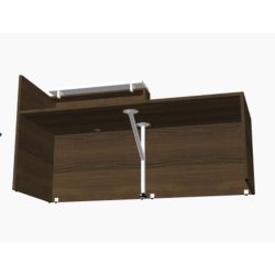 Bureau d'accueil lumineux Tera - MDD - 206, Chêne Canadien, Blanc mat, Droite