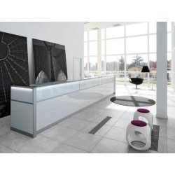 Banque d'accueil d'angle rétro-éclairée LED - DV702 - Conception modulaire avec finitions modernes