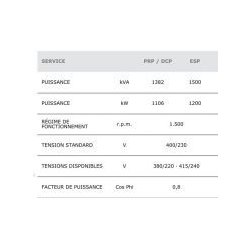 GTW-1390 T5 50 Hz triphasé - Groupe électrogène industriel Genelec 1400 kVA - Moteur Mitsubishi S12R PTA2