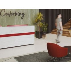 Banque d'accueil fonctionnelle et lumineuse - ATLAS - Design épuré avec éclairage LED et configurations modulables