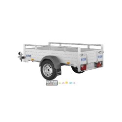 Remorque bagagère en aluminium Saris - 1 essieu freiné - PTAC : 1000 Kg - 205 x 113 cm - MP 205 113 1000 1