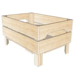 Caisse jardinière en bois S2 - Simply A Box - L36 x H29 x P54 cm - Bois brut ou 6 coloris de lasure à l'eau