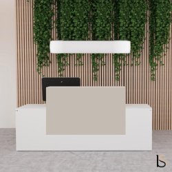 Bureau réception Pano Ofitres avec façade de couleur. - 120, Beige brillant
