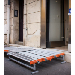 Plateforme pliante pour sortie équerre en aluminium