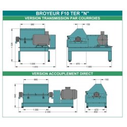 F10 - broyeurs et concasseurs alimentaires - electra - poids: 700 kg à 1000 kg
