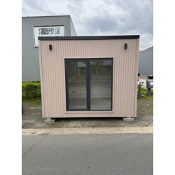 Module isolé 10 m² - espace indépendant lumineux avec bardage composite sable et triple vitrage