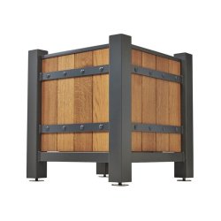 Bac à palmier Sarlat - Réf : 201277.Gpro.Chec - Châssis acier et panneaux en chêne PEFC, finition acajou ou chêne clair