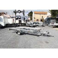 Remorque porte voiture - Humbaur 4101 FTK 153520 - basculement assisté, PTC 1500 KG, rampes antidérapantes