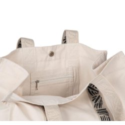 Grand sac shopping recyclé à soufflet - Kimood - 67% coton recyclé - Poche zippée - Réf: KINS114