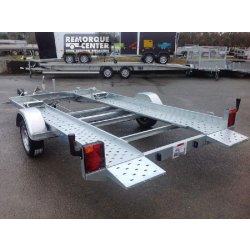 Porte voiture LIDER avec petites rampes - 1 essieu - PTAC: 1600 kg - 361 x 185 cm - Référence 39770