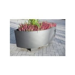 710 - Jardinières en aluminium ABES - Longueur : 1200 mm - Parois arquées et pointe sur deux côtés