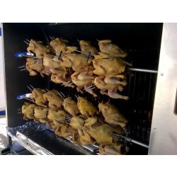 Tournebroche professionnel modèle ouvert - robuste, fiable, simple d'usage - Guinet, acier galvanisé, 48 poulets, remorque homologuée