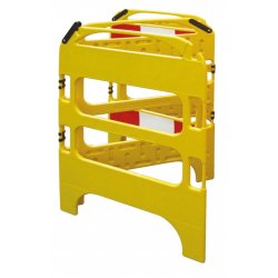 Barrière de chantier rigide pliable - 3 pans - 750 mm x 1000 mm - haute visibilité