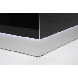 Banque d'accueil lumineuse en angle Linea avec accès bas - MDD - Droite, Sans