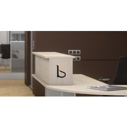 Bureau d'accueil Tono - Mobel Linea. - 80, Alu, Acacia clair