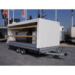 Remorque plateau Humbaur HT 255124 - 2 essieux, ridelles alu et roues dessous