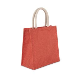 Sac réutilisable style cabas en toile de jute - grand modèle - Réf: KI0274 - Marque: Kimood