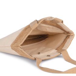 Sac shopping en coton et fils de jute tressée - Kimood - Réf: KI0294 - 750 g/m²