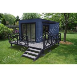 Studio de jardin 20 m² - maison de jardin avec ossature bois et bardage rouge - modifiable et isolé