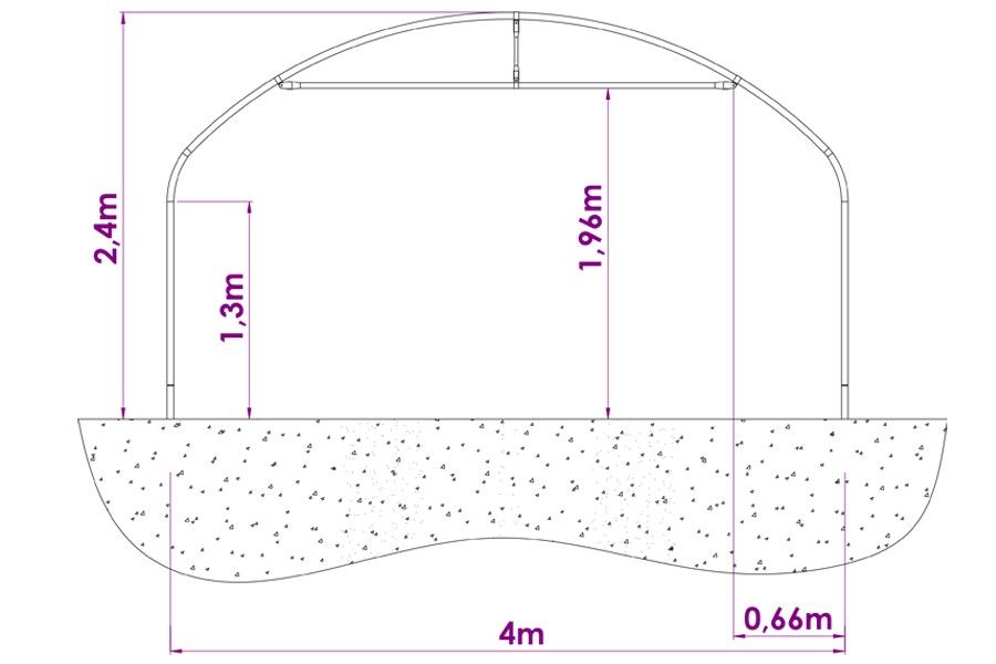 Serre tunnel à pied droit destinée aux horticulteurs et pépiniéristes - Longueur 6m - Val de Loire Pro 4 m_4
