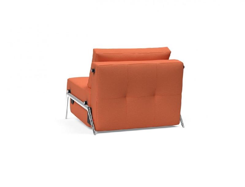INNOVATION LIVING - Fauteuil design convertible Cubed 02 Alu 200x90cm - Tissu rouille Argus_4