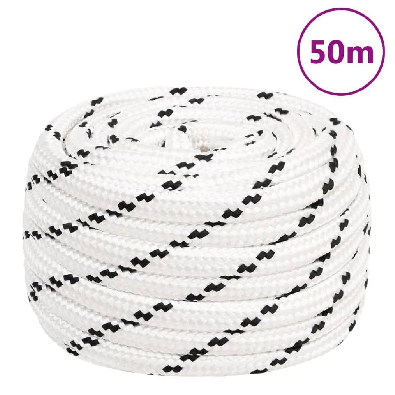 Vidaxl corde de bateau tressé blanc 16 mmx50 m polyester 152784_4