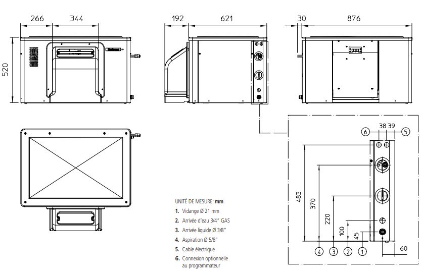 MAR 128 SPLIT - Machine à glace en écailles sans groupe - Scotsman - 900/1000 kg/24h - Acier inox_4