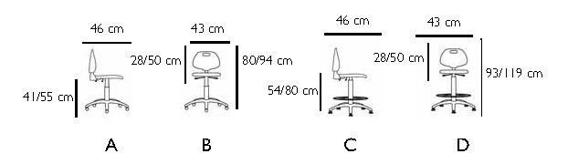 Tabouret de bureau PU - chaise de bureau Caray - base Ø62 cm - dossier réglable et mécanisme asynchrone_4