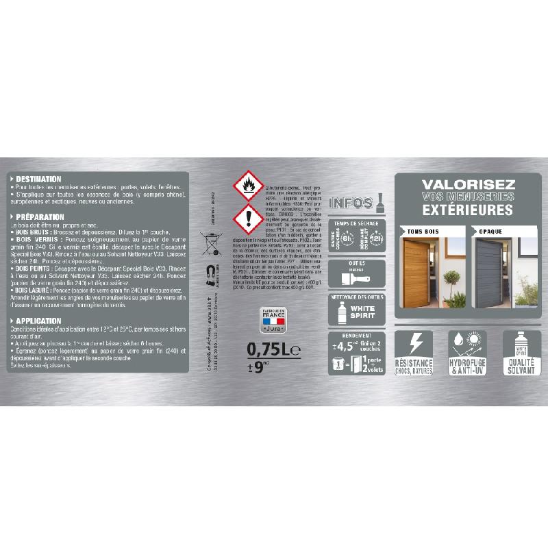 Vernis bois extérieur V33 - Haute protection opaque rouge nordique brillant - 0.75 L_4