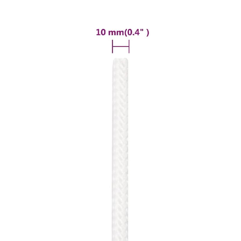 Vidaxl corde de bateau blanc complet 10 mm 100 m polypropylène 152561_4