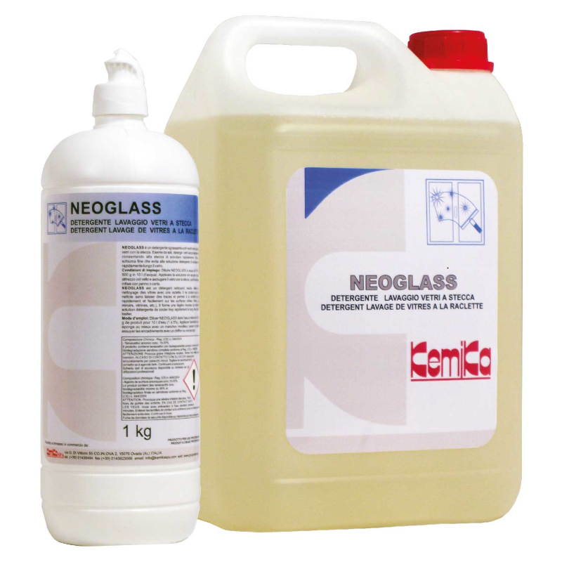 Kemika NEOGLASS detergent pour le lavage des VITRES a la raclette ph: 6.5 ± 0.5 1l ou 5l_4