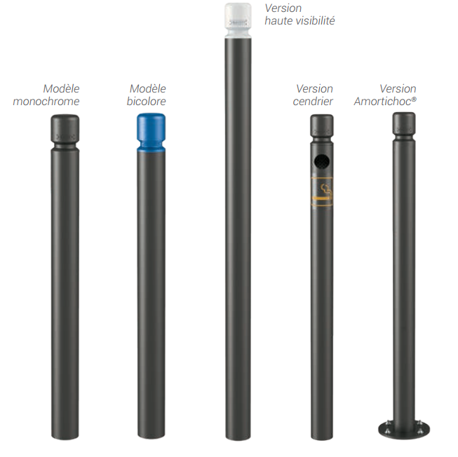Potelet agglo pour aménagement de la rue - Tube acier Ø76/102 mm - Versions standard, haute visibilité et accessoires_4