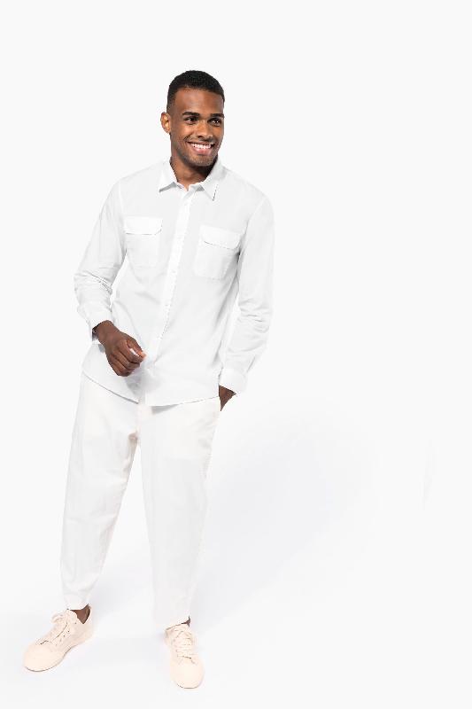 Chemise safari manches longues homme - 100% coton - Réf: K590_4