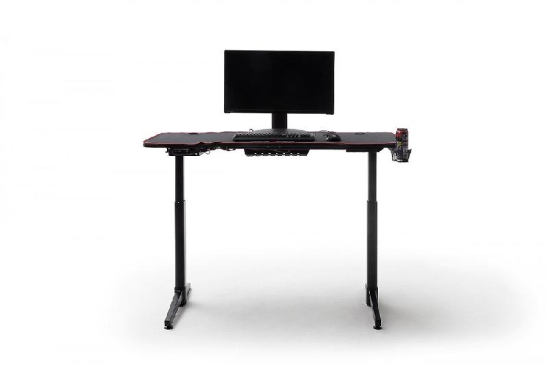Bureau assis debout électrique réglable en hauteur de 73 à 123 cm - Plateau bois imitation carbone 140x65 cm - DX Racer Gaming 3_4
